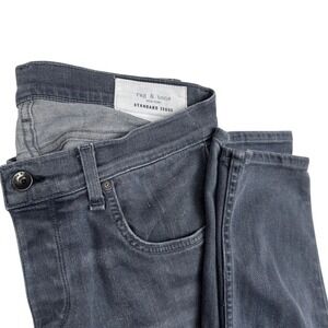 Rag & Bone Fit 1 Skinny Leg Jeans Silver Grey Minimalist Edgy‎ Designer Denim 32